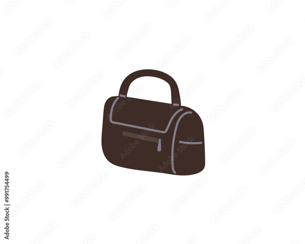 A compact brown travel bag with a handle and front zipper pocket placed against a white background. Ideal for travel, organization, style, simplicity, and portability. Modern minimalist style A compact brown travel bag with a handle and front zipper pocket placed against a white background. Ideal for travel, organization, style, simplicity, and portability. Modern minimalist style
