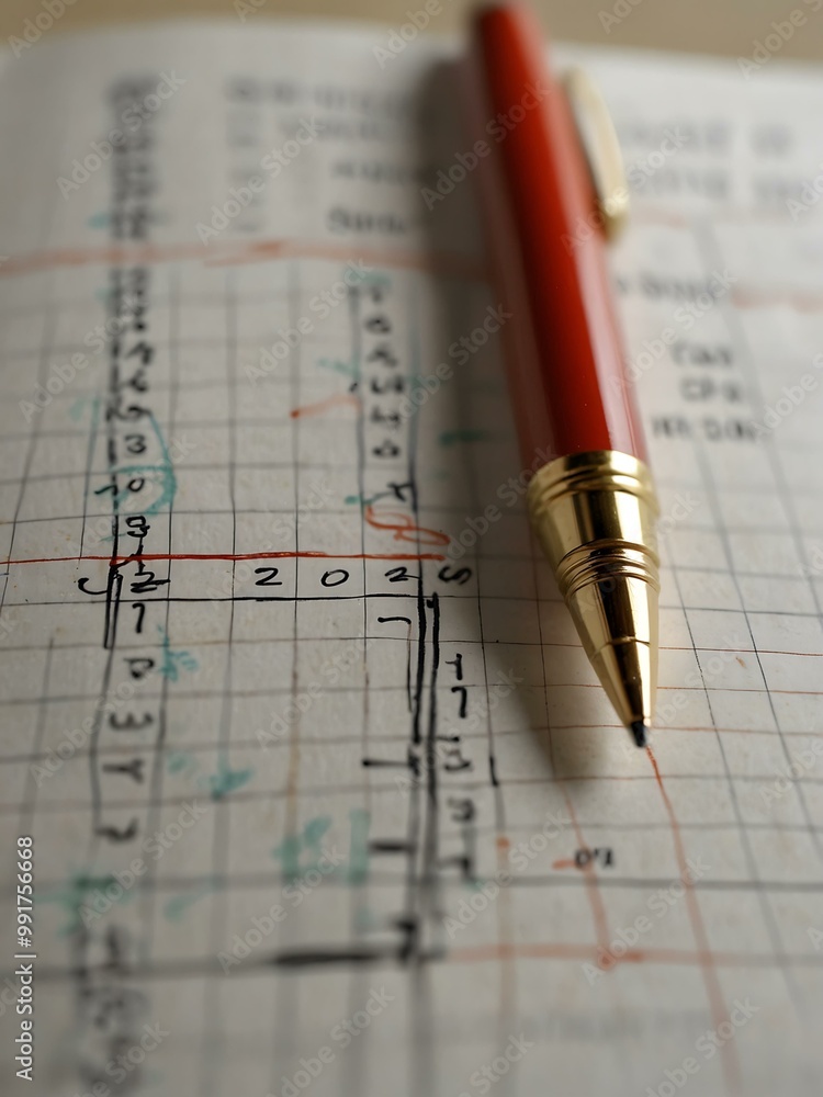 Open notebook and pen on a white surface, ready for creativity. Open notebook and pen on a white surface, ready for creativity.