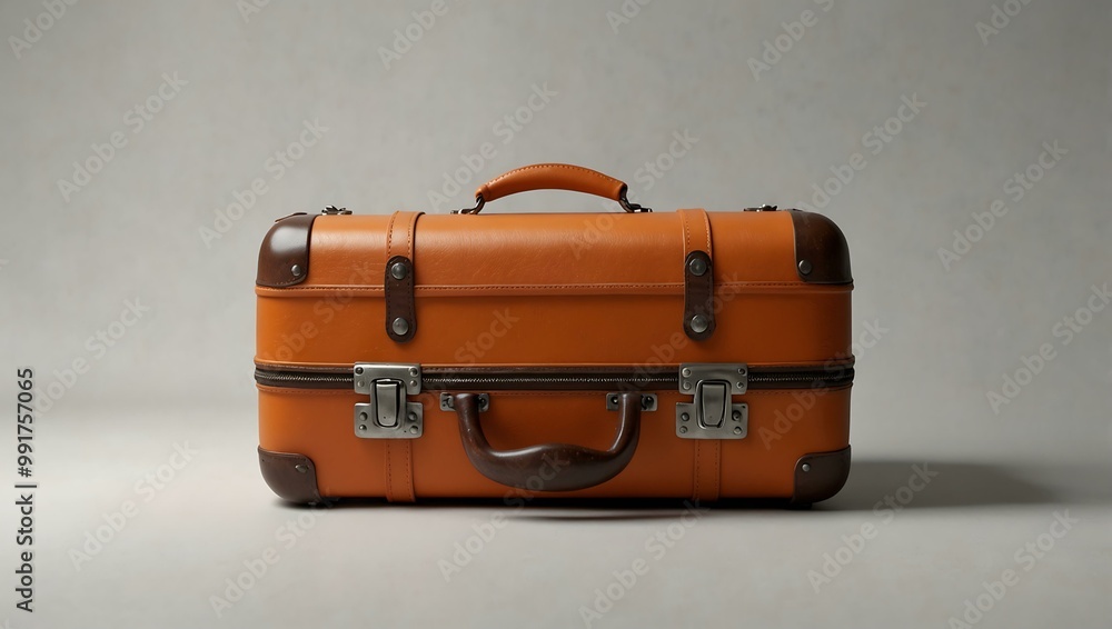 Orange suitcase on a white background. Orange suitcase on a white background.