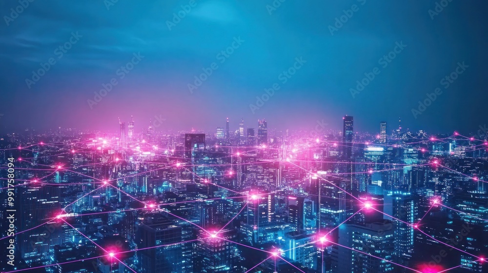 Obraz premium Cityscape Network