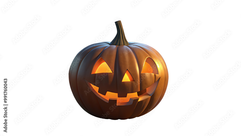 Halloween scary lighted pumpkin on transparent background Halloween scary lighted pumpkin on transparent background