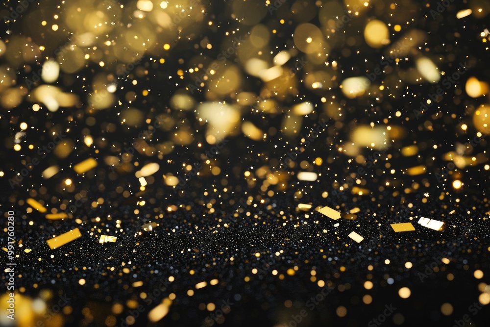 Golden confetti on black background. Festive concept. 3D Rendering. Christmas and New Year concept. Golden christmas confetti and sparkles on black background .geneative ai Golden confetti on black background. Festive concept. 3D Rendering. Christmas and New Year concept. Golden christmas confetti and sparkles on black background .geneative ai