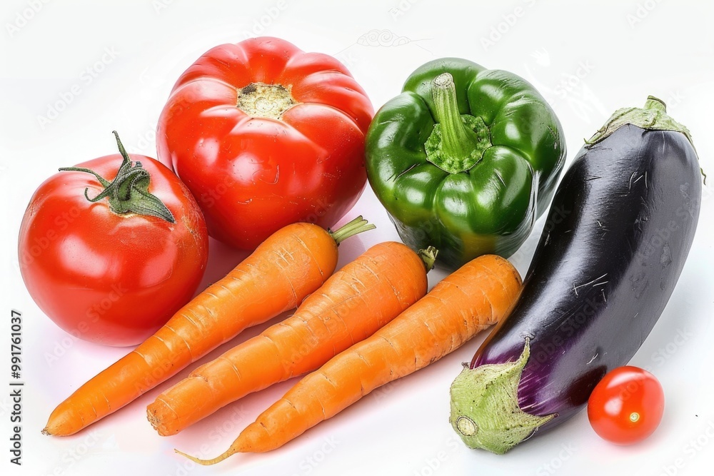 A colorful mix of fresh vegetables on display, ideal for still life photography or food styling A colorful mix of fresh vegetables on display, ideal for still life photography or food styling