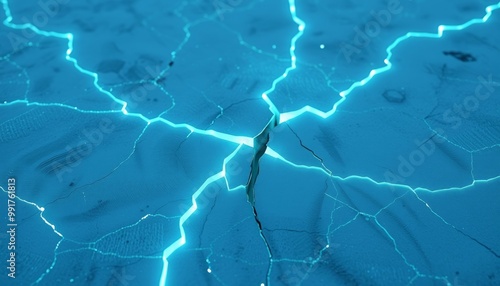 Glowing cracks in sharp icy texture for mobile device customization