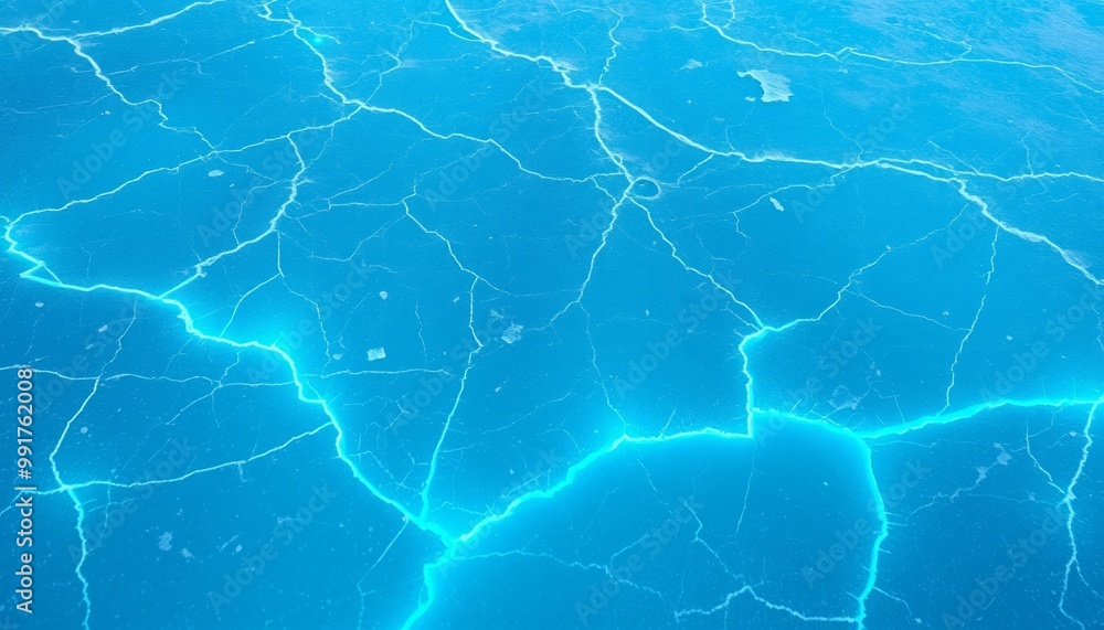 Fractured brittle ice surface with glowing cracks for desktop wallpapers Fractured brittle ice surface with glowing cracks for desktop wallpapers