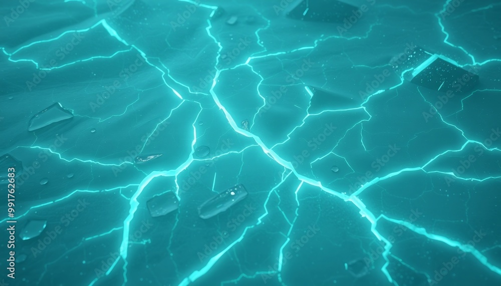 Cold cracked ice with glowing lines for mobile device customization Cold cracked ice with glowing lines for mobile device customization