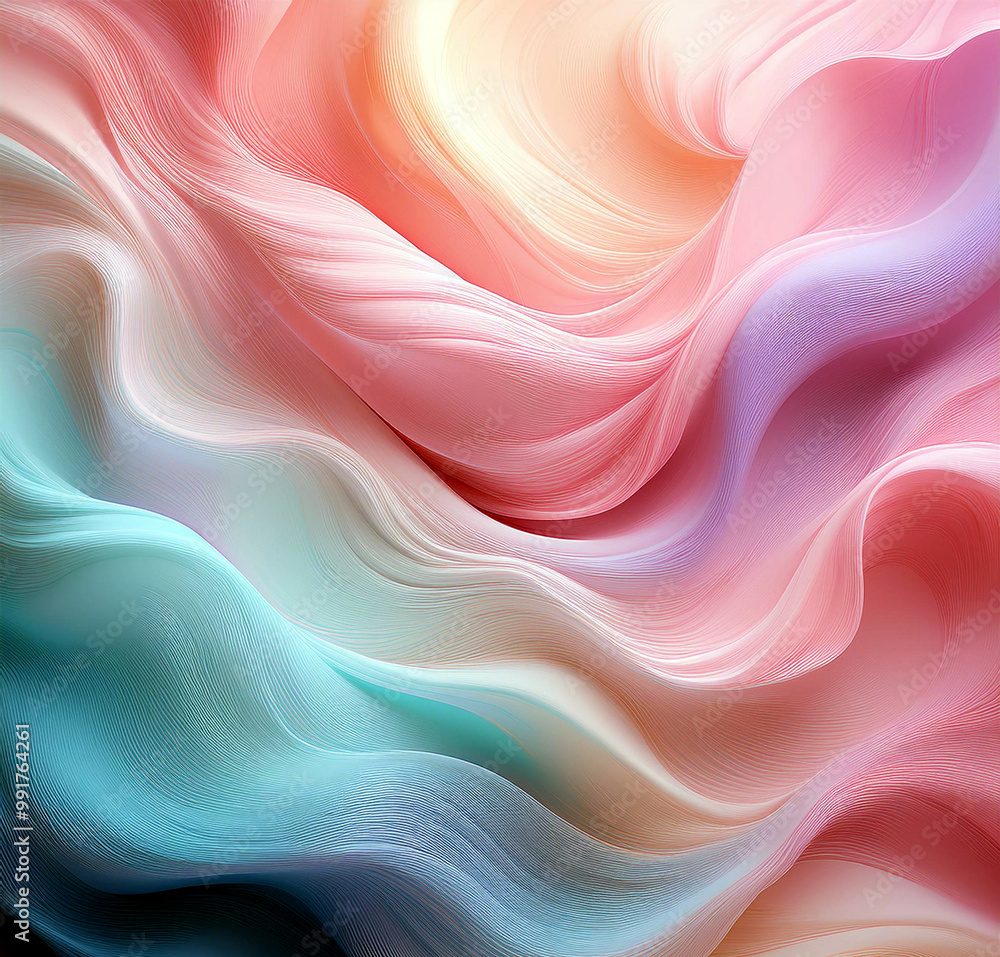 Fototapeta premium Ethereal Flow: A Symphony of Soft Pastels in Motion