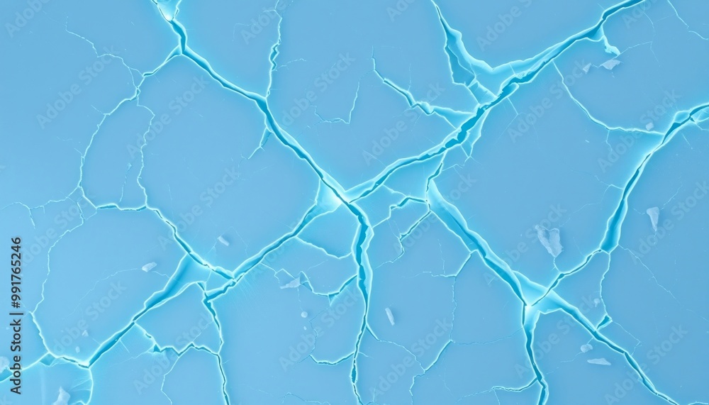 Obraz premium Sharp Icy Cracks with Electric Blue Glow for Mobile Backgrounds
