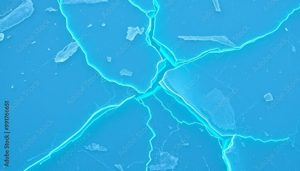 Fractured ice with glowing cracks for digital art Fractured ice with glowing cracks for digital art