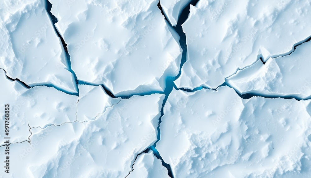 Obraz premium Fractured Ice Surface with Subtle Glow for Desktop Customization