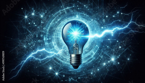 light bulb on dark background