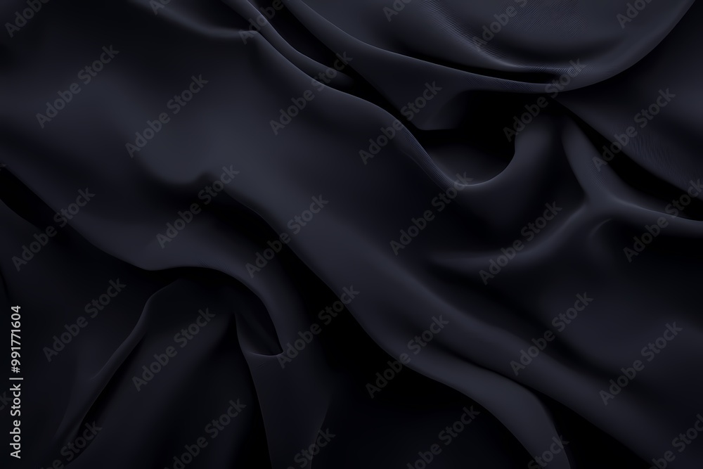 Obraz premium Sleek Deep Black Fabric Background