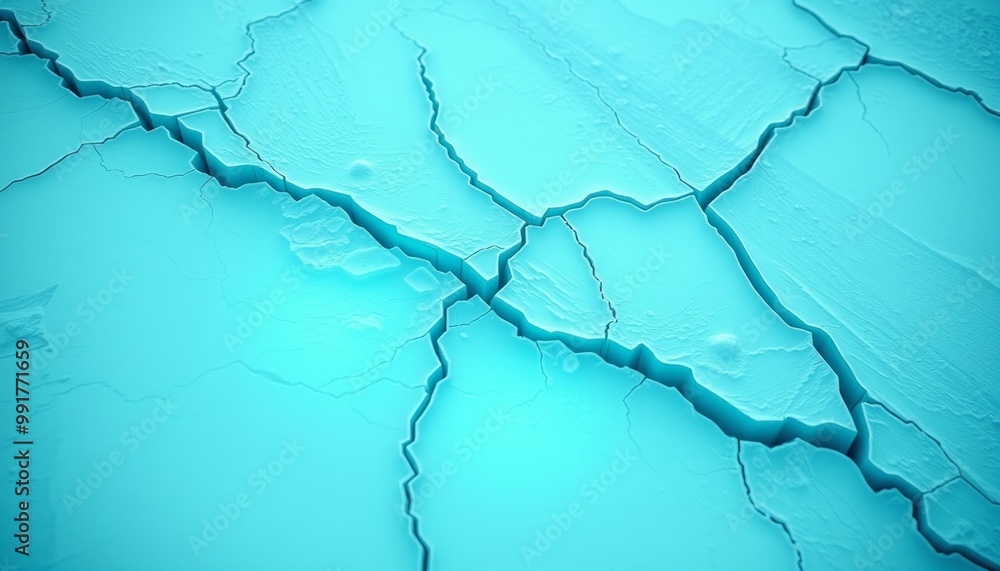 Thick Ice Surface with Glowing Cracks Thick Ice Surface with Glowing Cracks