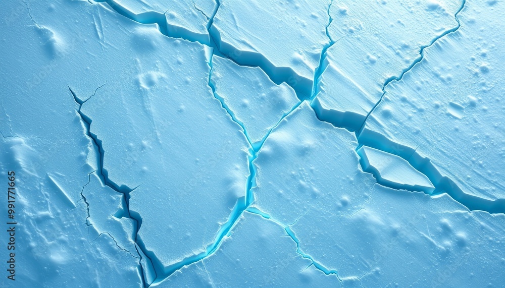 Naklejka premium Fractured Ice with Glowing Edges