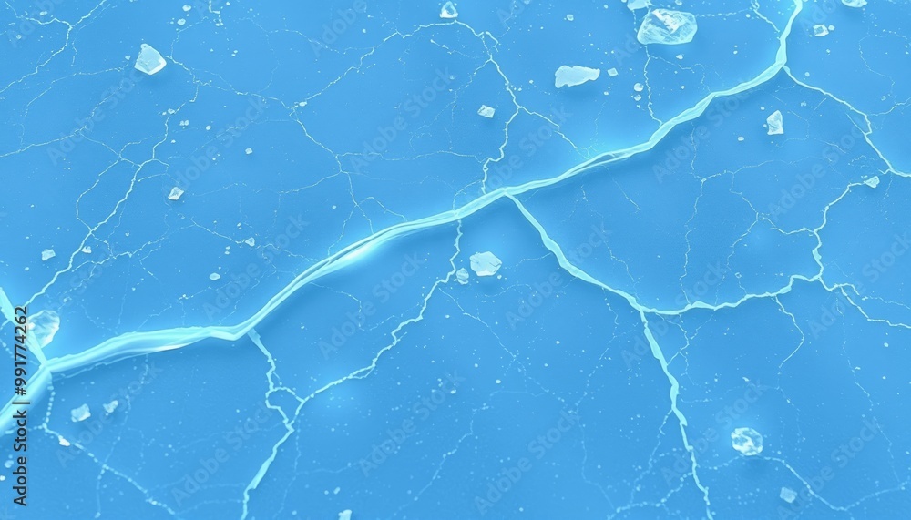 Naklejka premium Icy Surface with Sharp Fractures