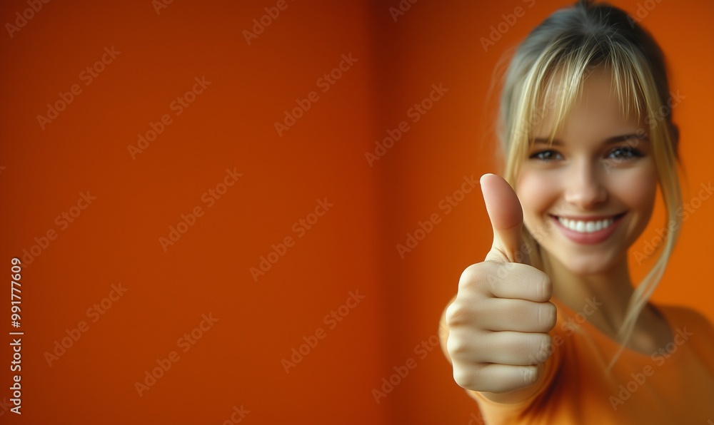 A woman smiling and giving a thumbs-up A woman smiling and giving a thumbs-up