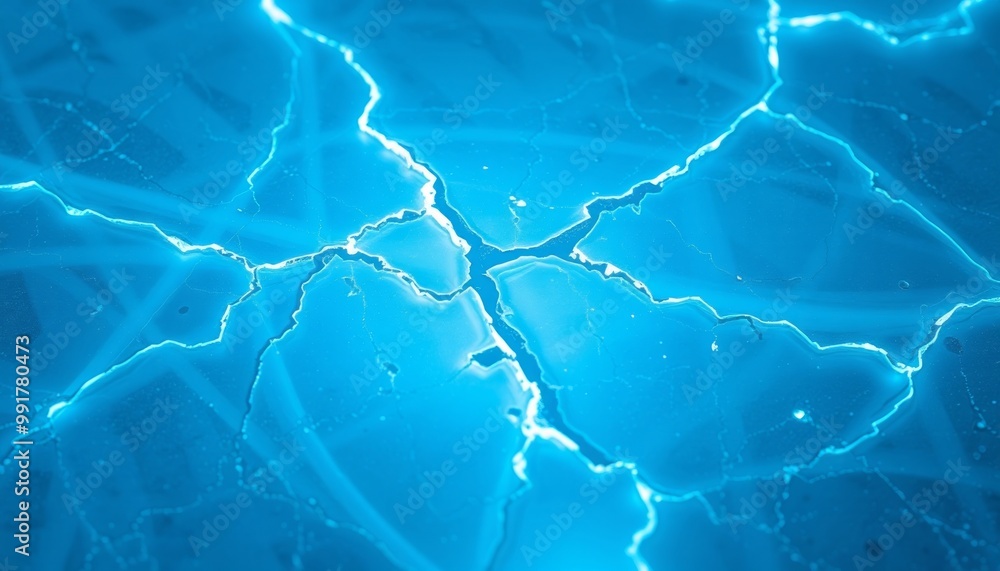 Icy Layer with Glowing Blue Patterns Icy Layer with Glowing Blue Patterns