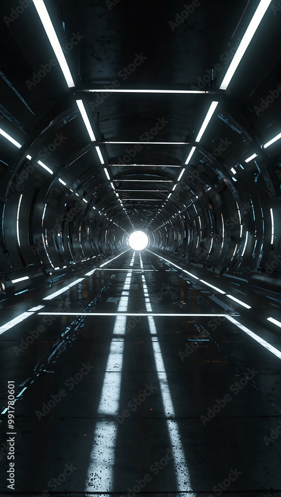 Repeating light-filled futuristic tunnel animation. Repeating light-filled futuristic tunnel animation.