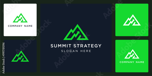 Vector of summit strategy, logo and icon design template available, can be used in various media easily, editable