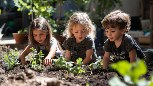 Children Learning in an Outdoor Classroom