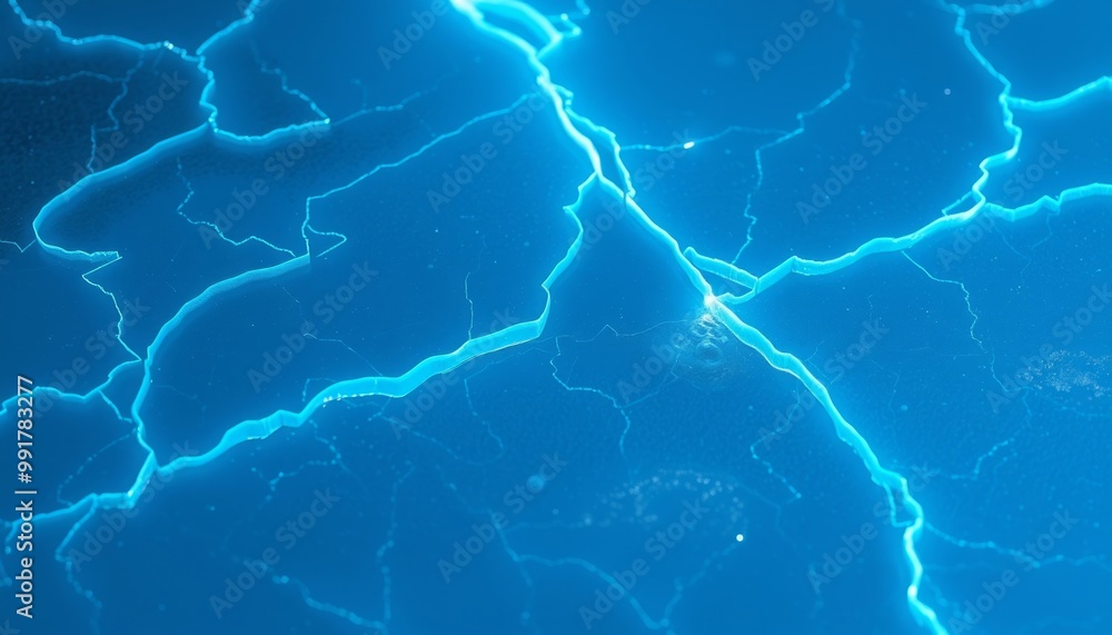 Fractured Ice with Brittle Blue Edges, Cold Abstract Imagery Fractured Ice with Brittle Blue Edges, Cold Abstract Imagery