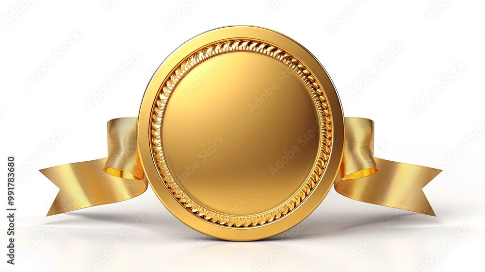 circular medallion for champion recognition, anniversary, or jubilee celebration, isolated on a white background circular medallion for champion recognition, anniversary, or jubilee celebration, isolated on a white background