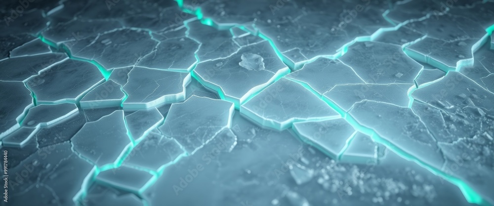 Glowing Ice with Jagged Fractures Glowing Ice with Jagged Fractures