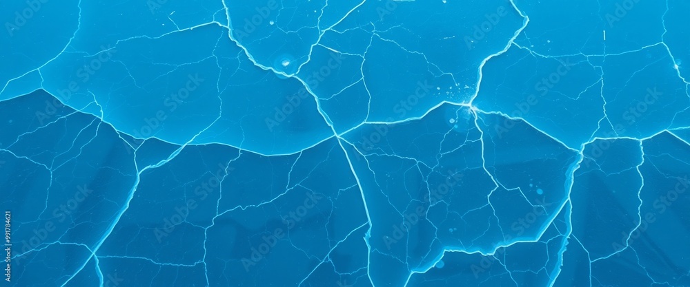 Glowing Blue Ice Surface with Jagged Edges Glowing Blue Ice Surface with Jagged Edges