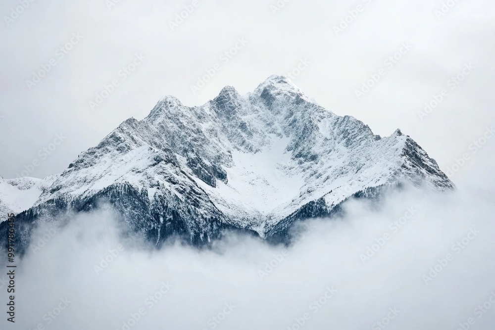 Obraz premium Snow-covered mountain peaks