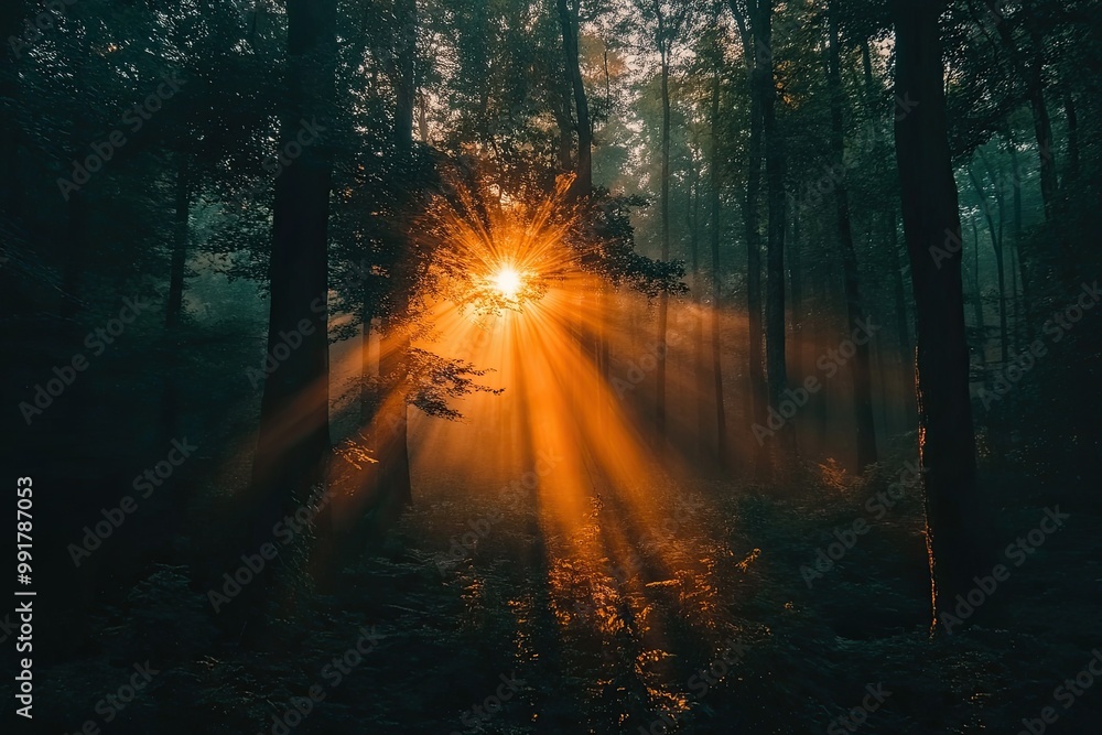 Obraz premium sunrise in the forest 