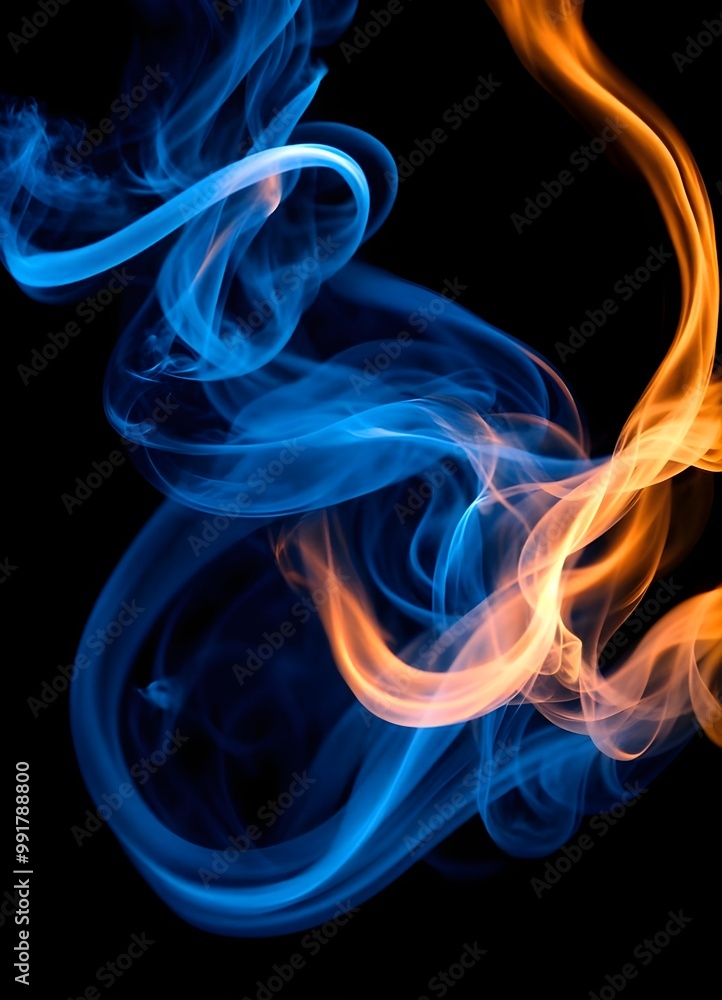 Blue fire and smoke Blue fire and smoke