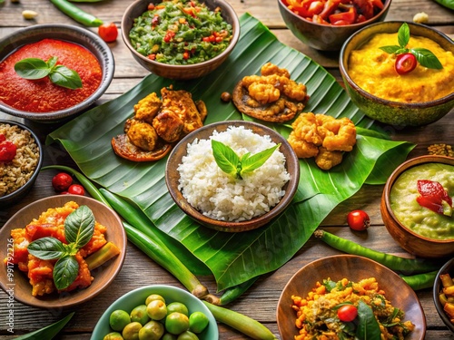 Vibrant Traditional Kerala Cuisine Featuring Local Ingredients and Authentic Dishes from India