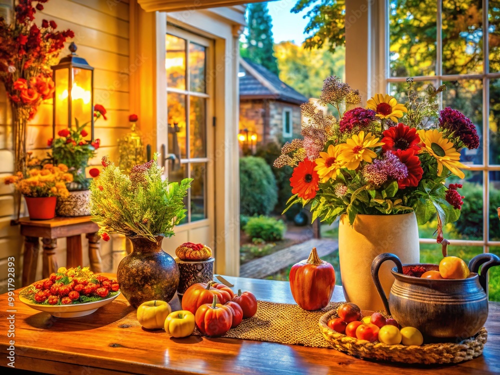 Warm and Inviting Welcome Home Scene with Cozy Decor and Bright Natural Light Streaming In Warm and Inviting Welcome Home Scene with Cozy Decor and Bright Natural Light Streaming In