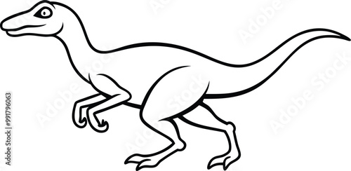 Fast Running Velociraptor Cool Vector Art for Kids and Dino Lovers 