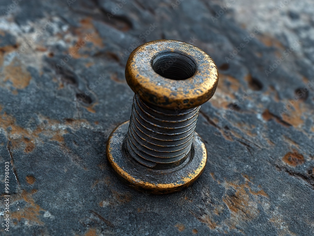Rusty Metal Spool: Close-Up of an Industrial Object Rusty Metal Spool: Close-Up of an Industrial Object