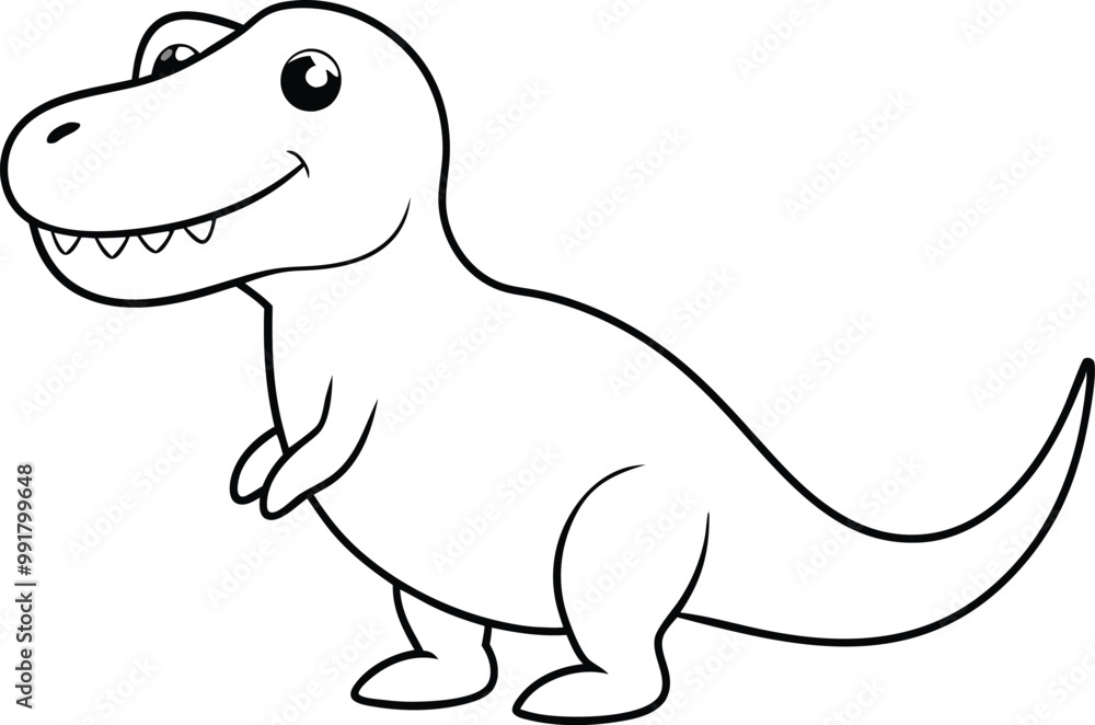 Cute T Rex with Tiny Arms Vector Illustration for Kids Coloring Adventure
Cute T Rex with Tiny Arms Vector Illustration for Kids Coloring Adventure