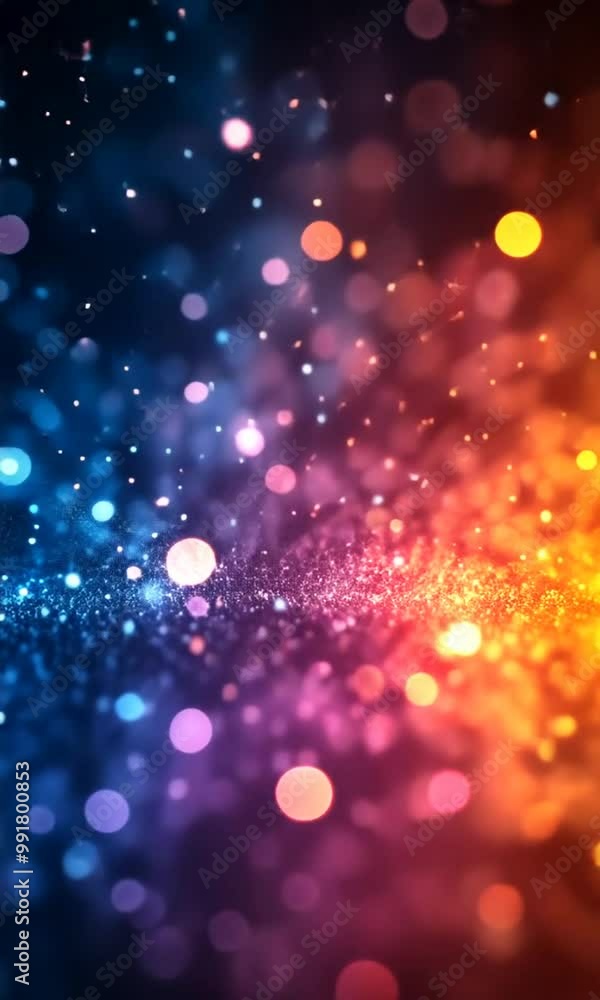 Abstract background animation of colored flying particles Abstract background animation of colored flying particles
