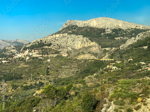 Rocky Limestone Hillside in Croatia on a sunny day