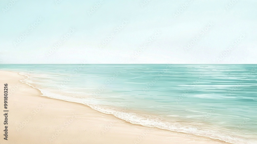Fototapeta premium A surfboard-wielding individual strolling on a painted beach beside crashing waves