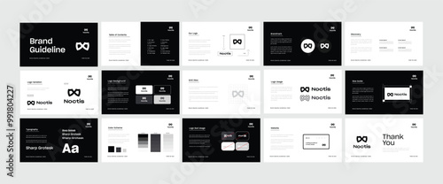 Brand Guidelines poster layout Set. Modern brand identity presentation layout template. Vector illustration.