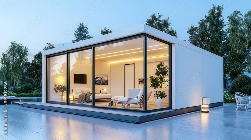 Minimalist container home with a compact bathroom and simple, efficient design, compact bathroom, space optimization Minimalist container home with a compact bathroom and simple, efficient design, compact bathroom, space optimization