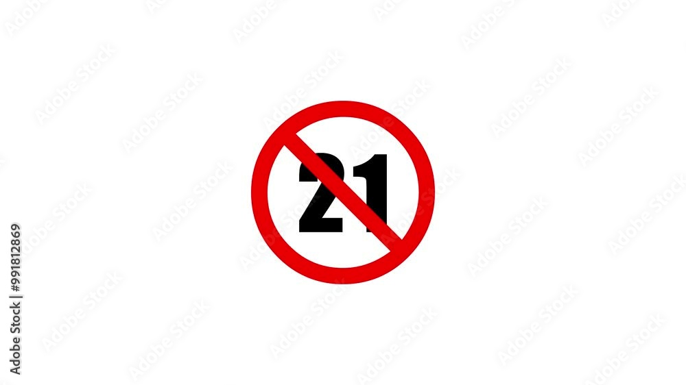 18 Not Allowed Sign Animation Video. Over 18 only censored. eighteen age older. 4K animation 18 Not Allowed Sign Animation Video. Over 18 only censored. eighteen age older. 4K animation