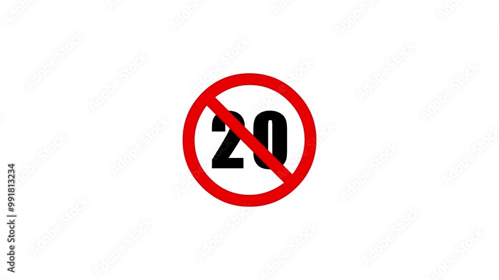 18 Not Allowed Sign Animation Video. Over 18 only censored. eighteen age older. 4K animation 18 Not Allowed Sign Animation Video. Over 18 only censored. eighteen age older. 4K animation