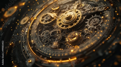 Wallpaper Mural A clock with worn cogs and turning gears representing the passage of time Torontodigital.ca