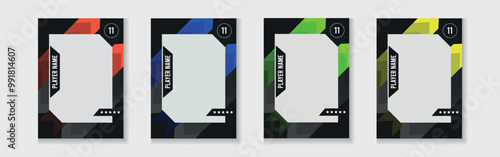 trading card template design for sports, picture frame for player performance, photo frame or border collection for hockey, basketball and football player, sports flyer design, template eps 10.