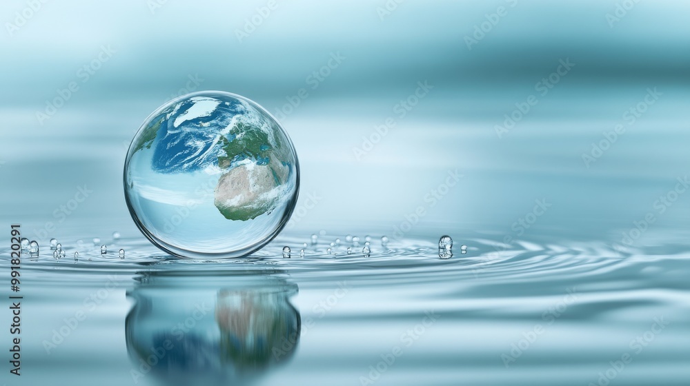 Earth In A Water Drop - A Symbol Of Our Planet's Fragility, water conservation, environment Earth In A Water Drop - A Symbol Of Our Planet's Fragility, water conservation, environment
