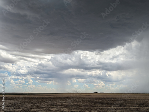 Dust being ingested into a thunderstorm. photo