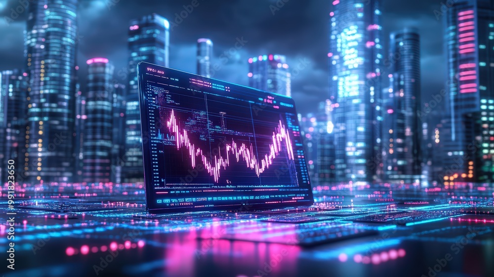 A dramatic cityscape features a digital screen displaying financial data against a stormy backdrop, symbolizing the challenges and opportunities in investments. A dramatic cityscape features a digital screen displaying financial data against a stormy backdrop, symbolizing the challenges and opportunities in investments.