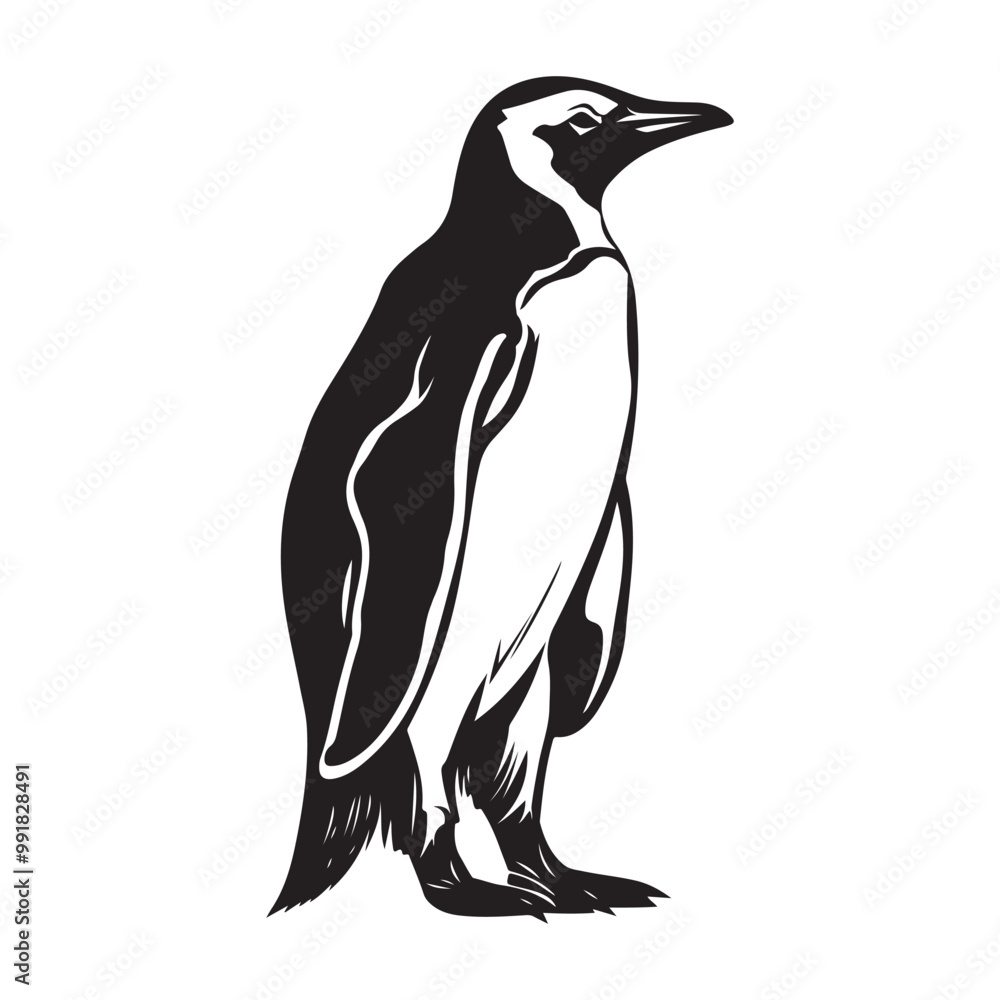 Penguin Silhouette Vector Art Illustration, Animal Isolated On White Background, Penguin Silhouette Penguin Silhouette Vector Art Illustration, Animal Isolated On White Background, Penguin Silhouette