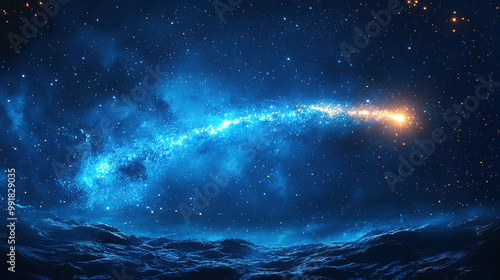 Wallpaper Mural Shooting star of the east representing the wise men. Meteoroid. asteroid, comet. Generative AI Torontodigital.ca